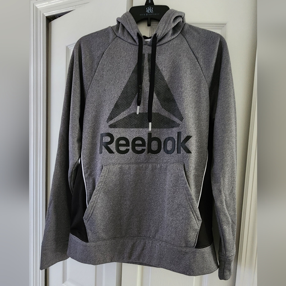 Men's Reebok Gray/Black Hoodie Sweatshirt - Size S